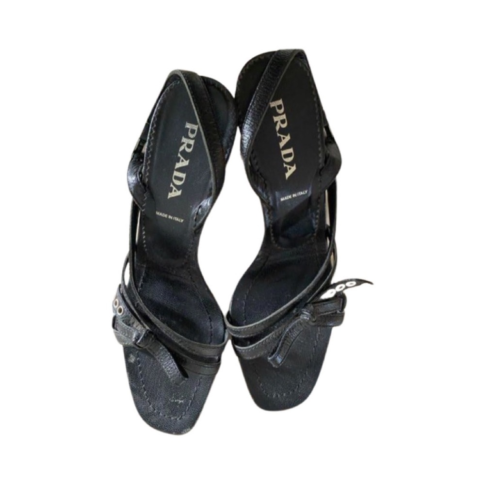 Prada black Grommet Heel pumps